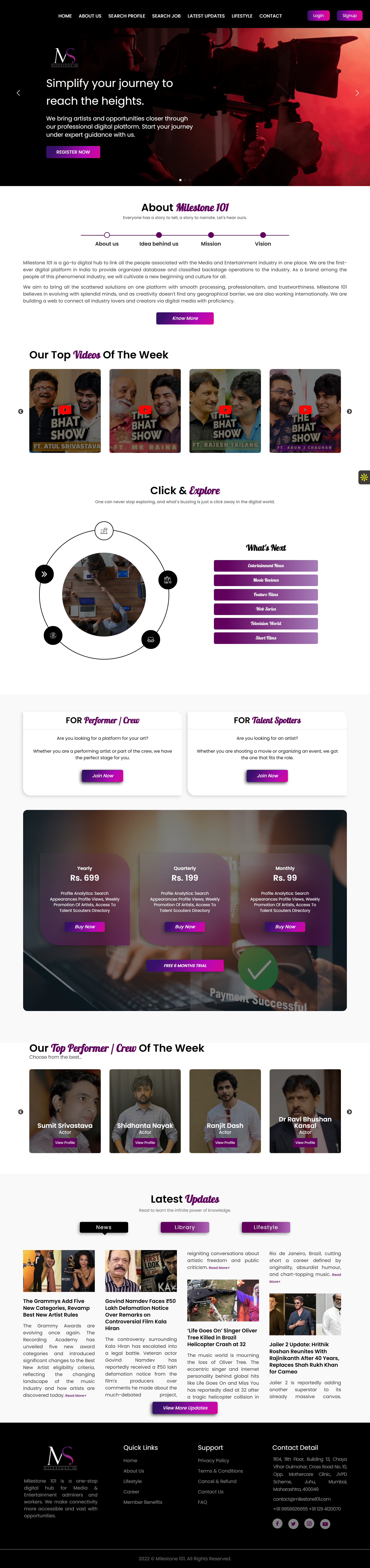 Milestones Academy Full Webpage Screenshot